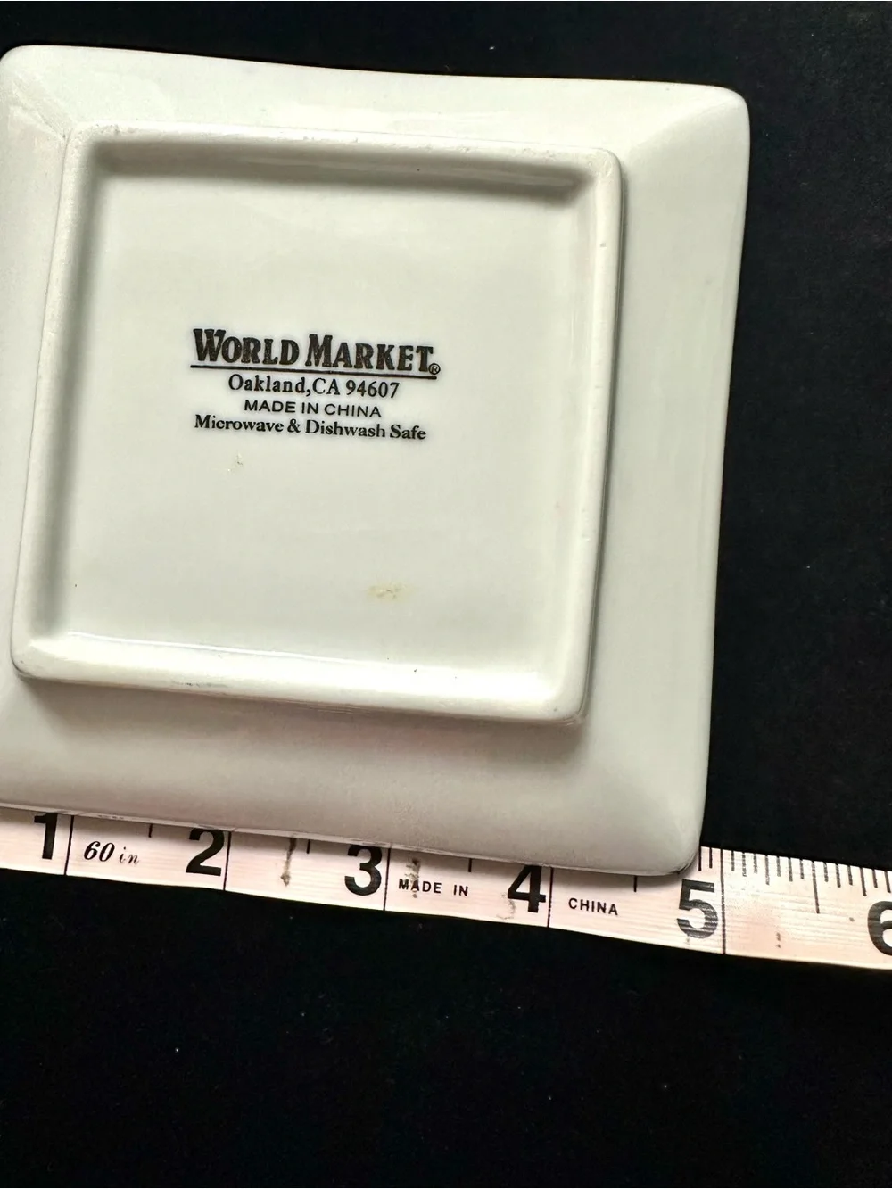 World Market Ceramic Blue and White Wabi Sabi Square Plates set of 3